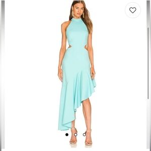 elliatt specter blue cutout side asymmetrical long maxi dress size small NEW